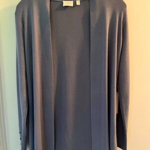 Cyrus Women's Blue Gray Open Front Sweater